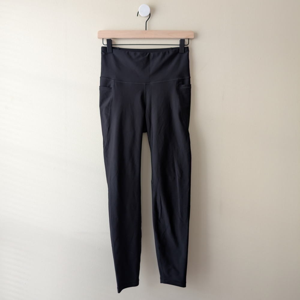 Old Navy Power Soft HR 7/8 Women's Black High-Waisted Leggings M